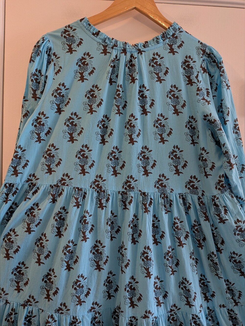 Tuckernuck Tropical Turquoise Bouquet Salty Paloma Caftan Midi Dress Size L - Picture 11 of 16